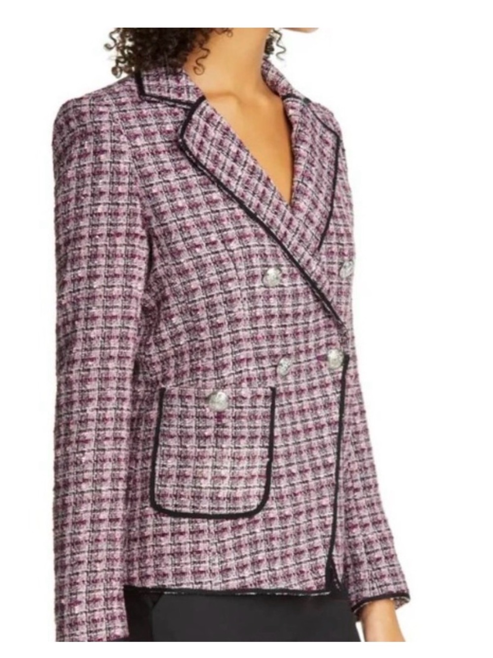 Veronica Beard Theron Tweed Double-Breasted Blazer - Picture 2 of 12